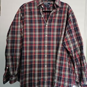 Ralph Lauren Red and Blue Plaid Button Down Shirt